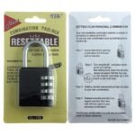 4 Dial Digit Combination Padlock Heavy Duty Weatherproof Code Resettable Changeable Lock Outdoor Use for Door Cabinet Safely 400g