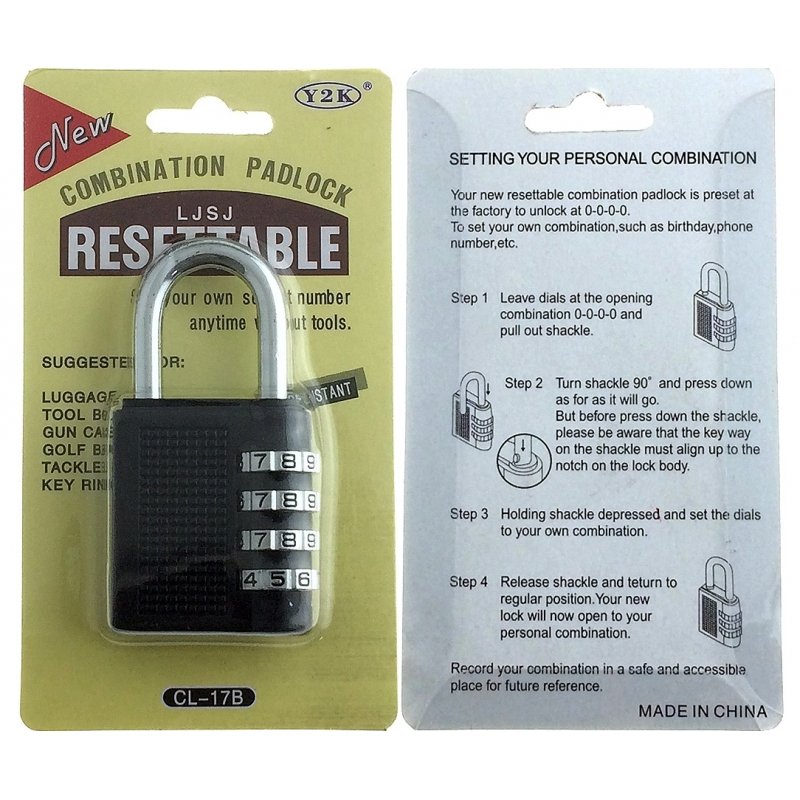 1-67.jpg 4 Dial Digit Combination Padlock Heavy Duty Weatherproof Code Resettable Changeable Lock Outdoor Use for Door Cabinet Safely 400g - Image 1