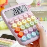 Colorful Mechanical Keyboard Calculator, Big Button LCD Display, Handheld (random color)cell operated - Image 3