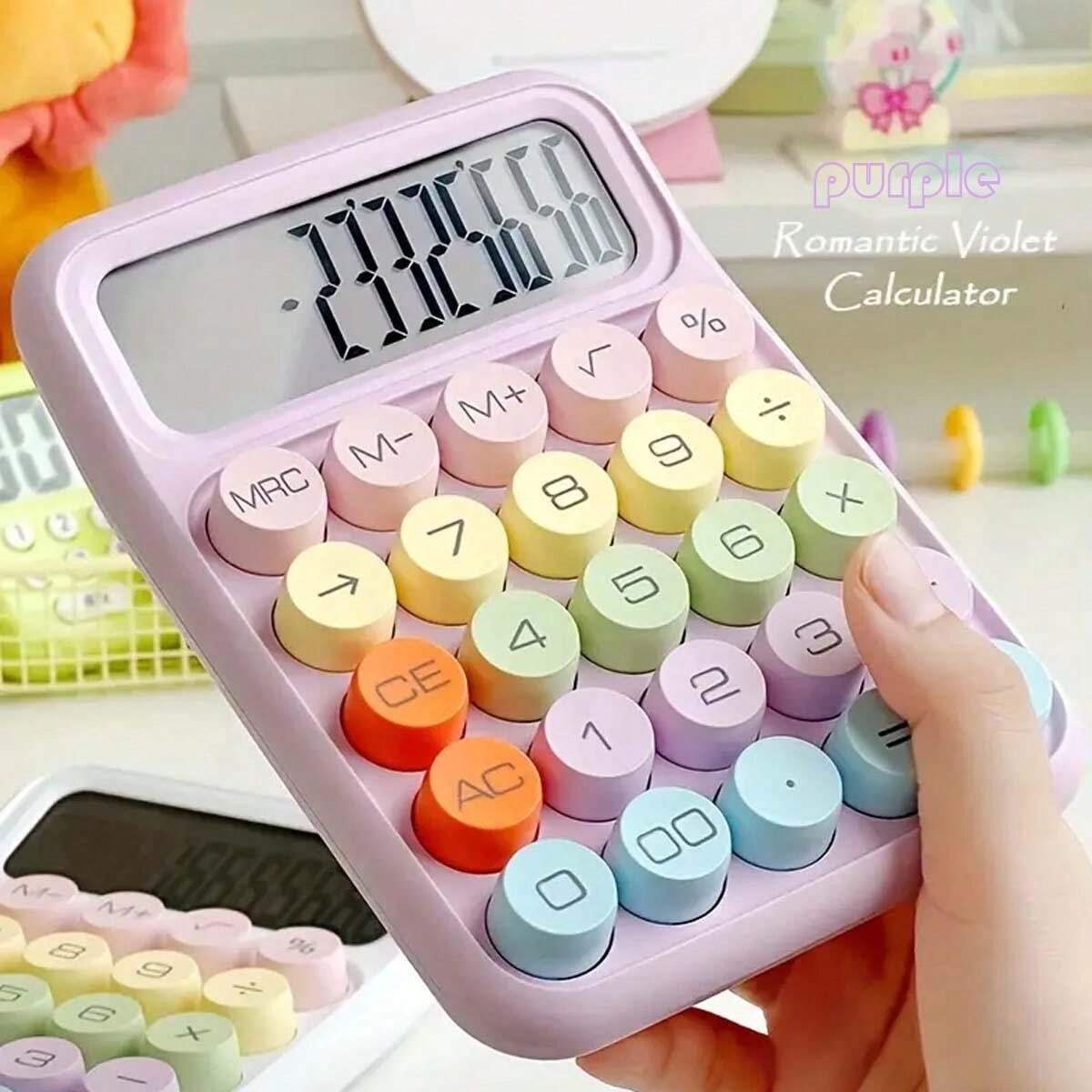 171343091183f01690574fb327e632c51c0fb5203e.jpg Colorful Mechanical Keyboard Calculator, Big Button LCD Display, Handheld (random color)cell operated - Image 3