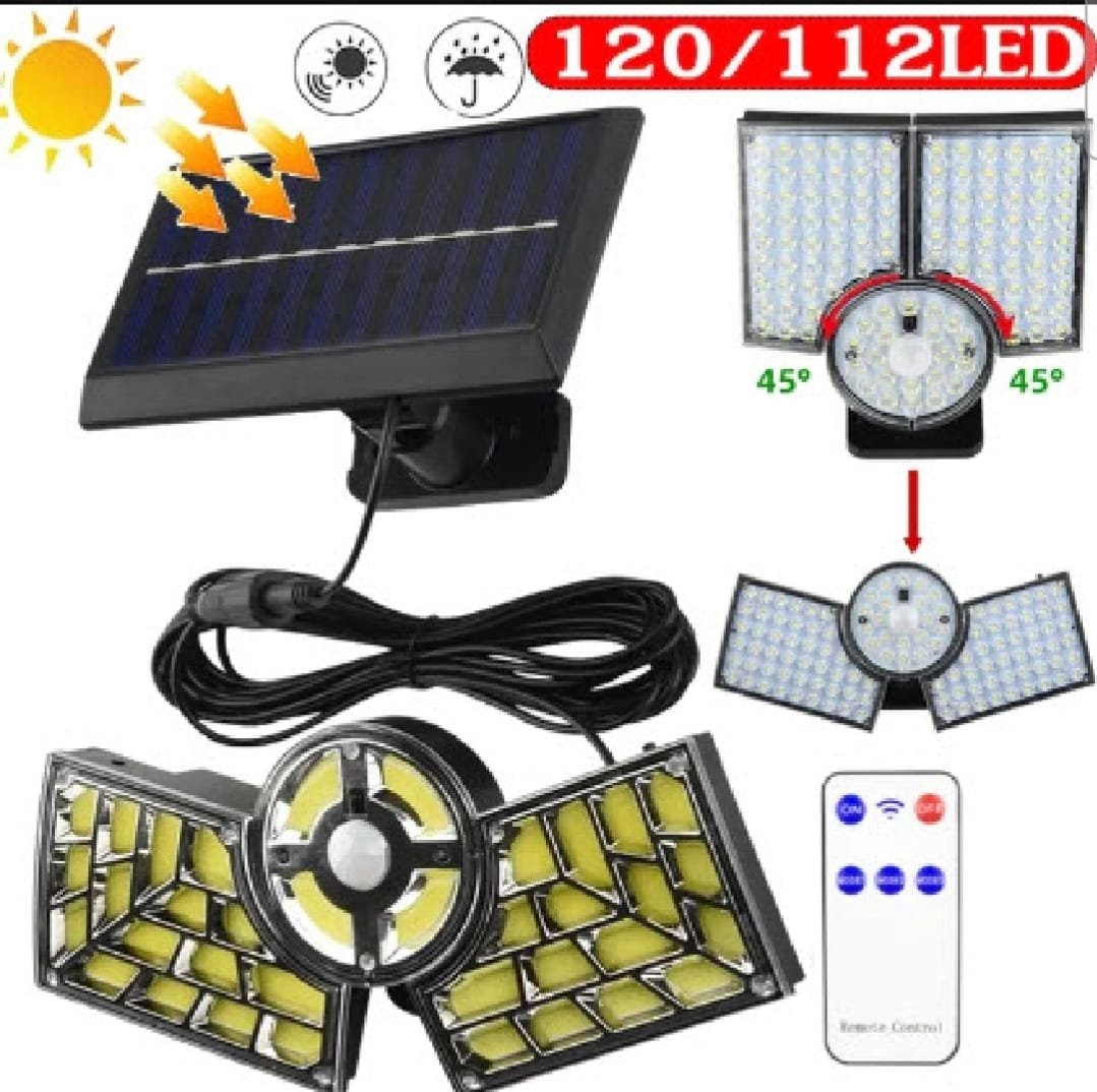 323907f0-f198-4773-97f7-483a16d10369.jpeg LED Solar Wall Lamp 3-headed Split Outdoor Garden Courtyard Lamp with Solar Plate Human Body Induction Night Light garage lighting street lamp - Image 5