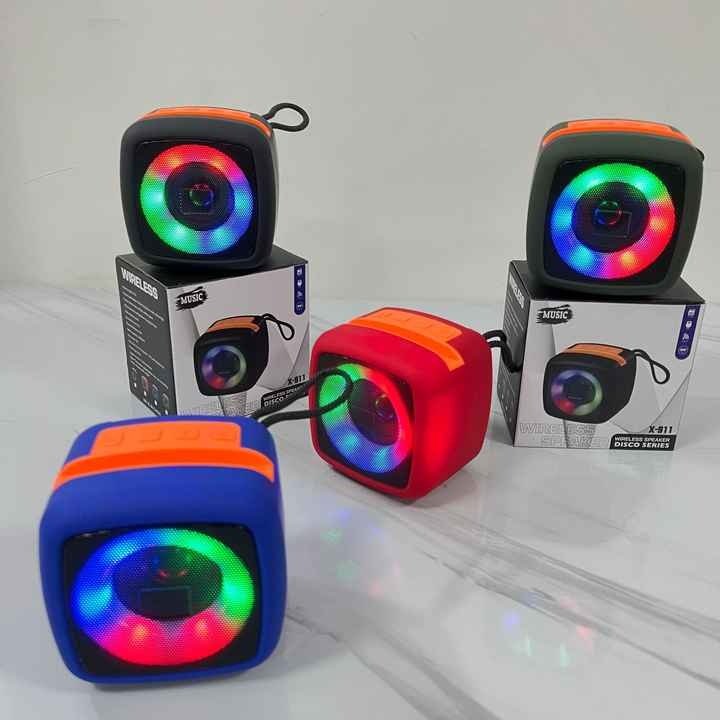329d1ef18f0a322004e7a4700619fa8d.jpg X-911 Wireless Portable Rechargeable Mini Blutooth Speaker With LED Lights And Best For Indoor, Outdoors (Random Color) - Image 1