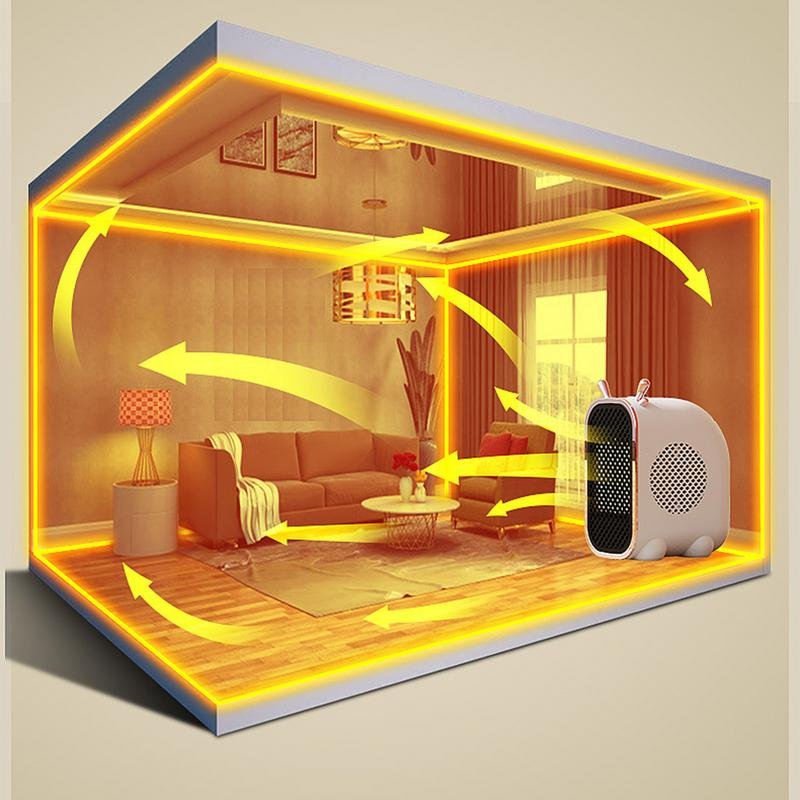 4-2.jpeg Zodiac Dragon Mini Portable Electric Desk Air Heater for Room, Small Tabletop Fan - 800W (Random color) - Image 3