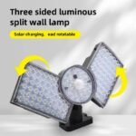 LED Solar Wall Lamp 3-headed Split Outdoor Garden Courtyard Lamp with Solar Plate Human Body Induction Night Light garage lighting street lamp