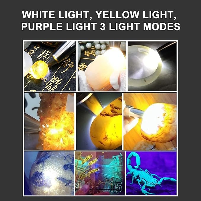 71OUM1Tzx3L._AC_SX679_.jpg Portable Small Jade Jewelry Gemstone Currency Notes Identification Led Flashlight | Gemstone Detector Torch with Display (Random color) - Image 5