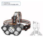 5 LED Headlamp Rechargeable Powerful Head Lamp with Built-in Battery Outdoor Camping Headlight Head Flashlight Head Light - Image 4