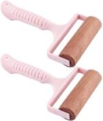 2pcs Wooden Rolling Pin for Baking – Hand Push Dough Roller with Non-Stick Surface, Lightweight & Kid-Friendly