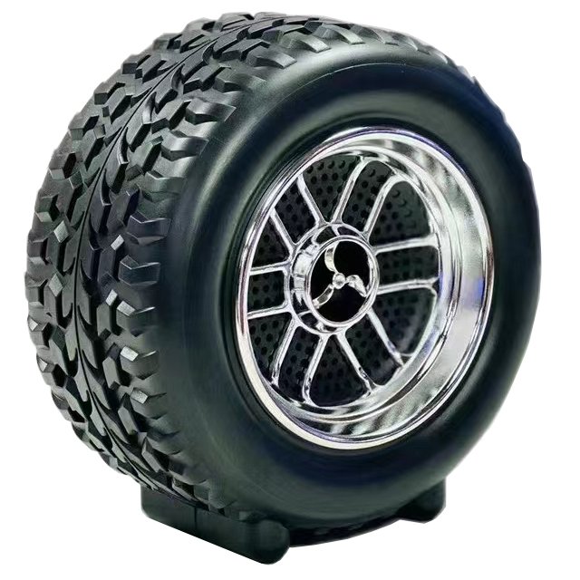 H01d34fe1e91f4ddab96f7f12c598b5a2M.jpg Wheel Shape Bluetooth Speaker | Wireless, Portable, AudioMusic, USB Rechargeable, for Outdoor Events (Random Color) - Image 1