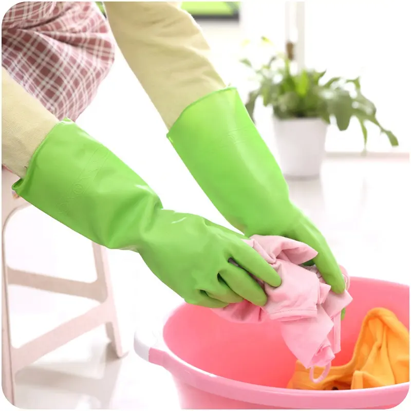 H7d73abca249947208abd13b2df72908df.webp Dishwashing Rubber Gloves Non-Slip Household Laundry Kitchen Cleaning Gloves - Pair (Random color) - Image 4