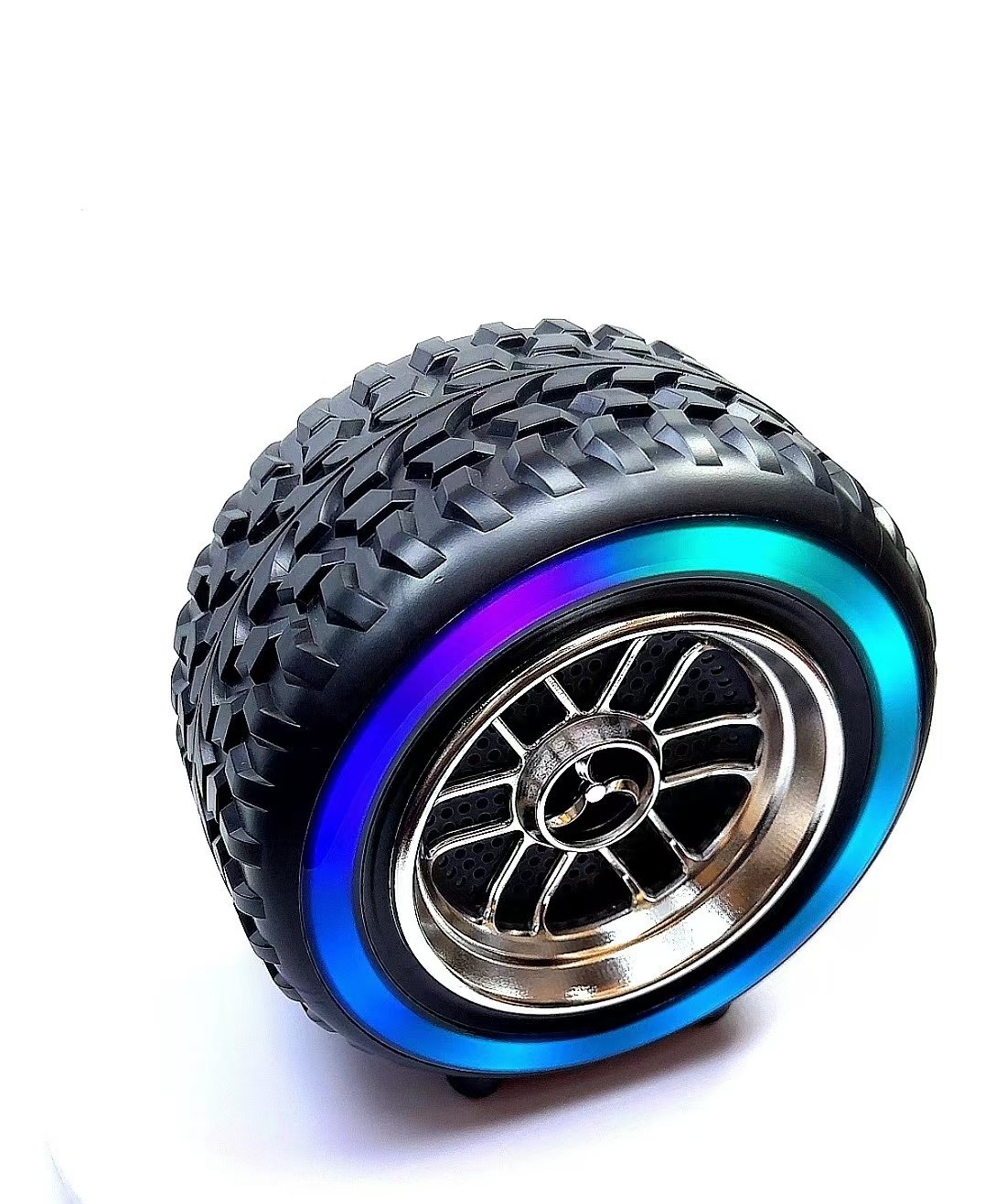 Hb170daa8b8974246a4f1eab262c3ee50L.jpg X-502 RGB Wheel-Shaped Wireless Speaker with Subwoofer Portable USB/BT Card Playback for Parties Computer Use - Image 4