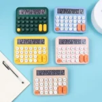 Calculator  | Mechanical Buttons  for Desktop financial accounting (random color)cell operated - Image 2