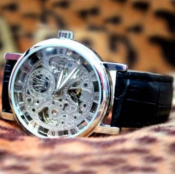 Skeleton watch  Stylish Watch leather strap ( Without Box )
