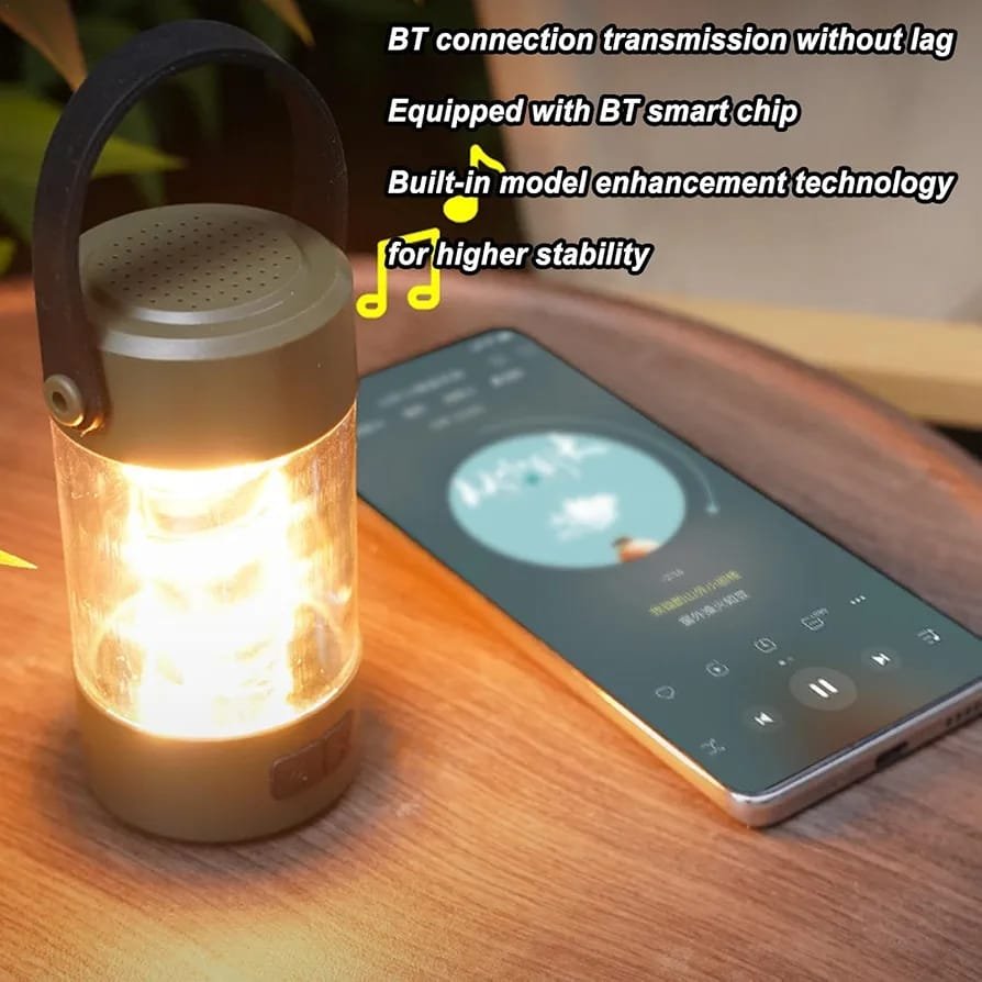 WhatsApp-Image-2024-12-19-at-2.18.44-PM.jpeg Wireless Speaker Lantern - Bluetoooth Camping RechargeableLight, Outdoor Stereo Lantern | Portable LED Lamp with Wireless Speaker, Waterproof Speaker with Built in Light for Camping Hiking Outdoors - Image 3