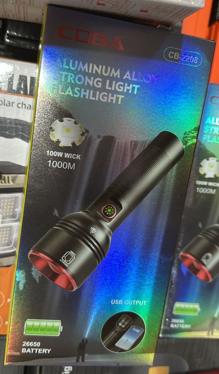 WhatsApp-Image-2025-01-07-at-1.07.50-PM.jpeg CB2208 Aluminium Alloy Flashlight 1000w Wick with 26650 Battery– Strong, Durable Light with Low Battery Alert & Power Indicator - Image 3