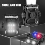 Magnetic Mini EDC Flashlight 1000 Lumens Keychain Flashlights 8 Modes Pocket Flash Light with White Red Blue Lights Small Flashlight for Camping, Running, Emergency, Hiking (Black) - Image 4
