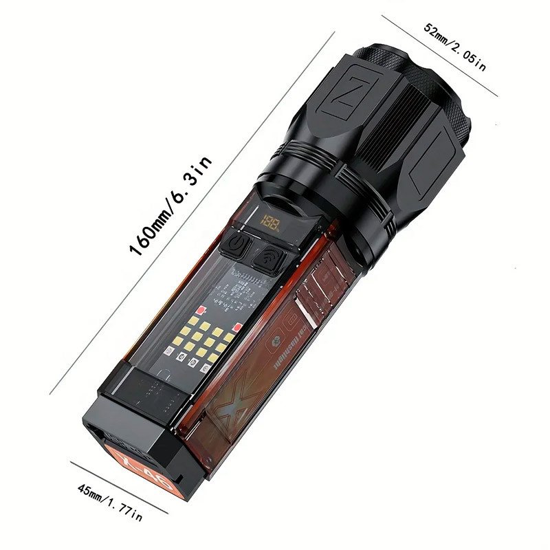 WhatsApp-Image-2025-02-05-at-11.42.35-AM.jpeg X-46 Multifunctional Flashlight – Telescopic Zoom, Type-C Charging, Power Bank & Multiple Light Modes - Image 3