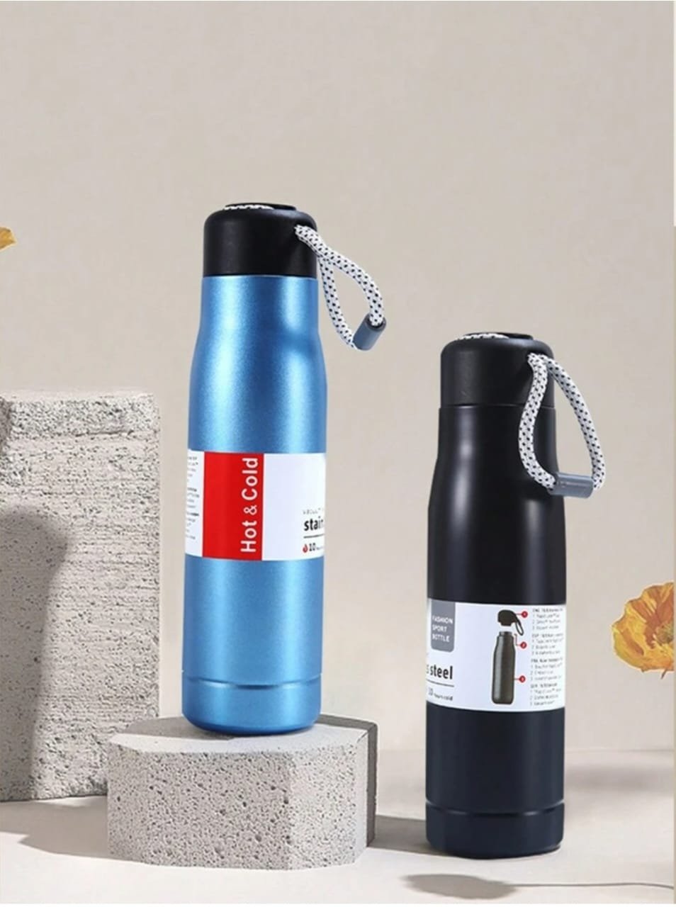 WhatsApp-Image-2025-02-18-at-5.31.14-PM.jpeg Stainless Steel Insulated Vacuum Water Bottle 550ml, Cola Shape, Leak Proof, with Strong Rope Cap | Hot & Cold Portable Thermos Water Bottle Thermo Mug Stainless Steel Vacuum Flask Mug Insulation Cup (Random Color) - Image 3