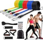 11 Piece Power Resistance Band Set Strength Training Yoga Sports Fitness Band Equipment for Men and Women - Image 3