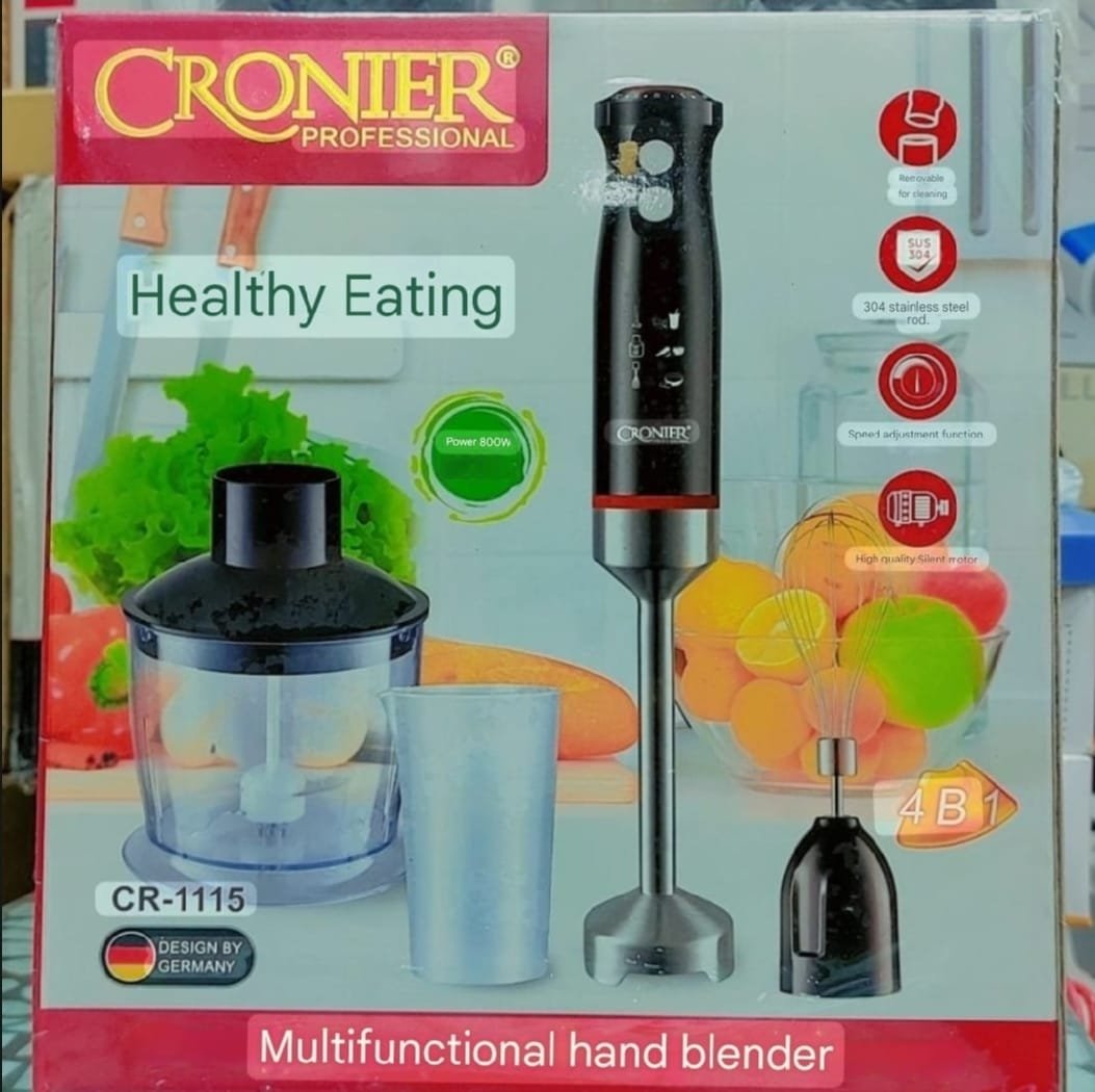 WhatsApp-Image-2025-04-09-at-12.30.42-PM.jpeg CRONIER Professional 4-in-1 Hand Blender Set | Chopper, Blender, Coffee & Egg Beater, Whisker | Best Quality Hand Blender Set CR-1115 Hand Blender - Image 5