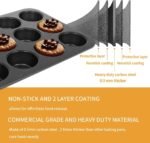 6-Cup Muffin Pan – Non-Stick Carbon Steel Cupcake Baking Tray | Heavy Duty Standard Bakeware for Muffins, Cakes, Mini Pies & More - Image 3