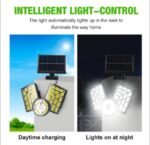 LED Solar Wall Lamp 3-headed Split Outdoor Garden Courtyard Lamp with Solar Plate Human Body Induction Night Light garage lighting street lamp - Image 3