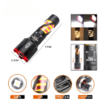 Long Range LED Rechargeable Flashlight – 26650 Battery, Power Bank Function, Battery Level Display, Zoom