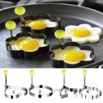 4PCs Stainless Steel Egg Ring Mold Set – Fun Shaped Fried Egg & Pancake Moulds (Star, Heart, Flower, Circle) for Creative Cooking - Image 2