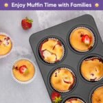 6-Cup Muffin Pan – Non-Stick Carbon Steel Cupcake Baking Tray | Heavy Duty Standard Bakeware for Muffins, Cakes, Mini Pies & More - Image 5