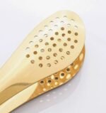Mini Stainless Steel Food Serving Tong – 6 Inch Strainer Tong with 28-Hole Flat Head for Salad, Ice Cubes, Pastries, Frying & Tea - Image 2